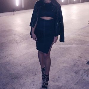 Windsor Black Suede Dress with Cutout